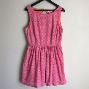 LILLY PULITZER VINTAGE PINK LACE EYELET SHIFT DRESS